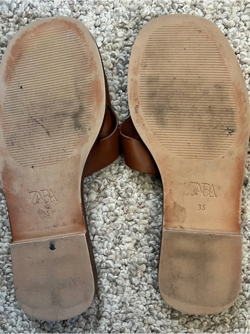 Zara Women’s Brown Flat Sandals Size 35 Summer Vacation Beach - Picture 3 of 5